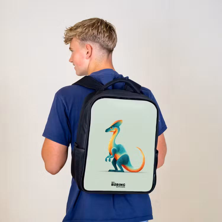 Dino - Blauw - Dier Rugzak - Zwart middel -sfeer8