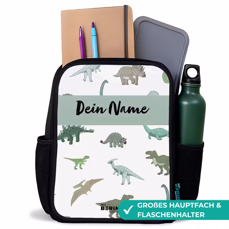 Dino Dynastie Rugzak - Zwart middel -inhoud_DE