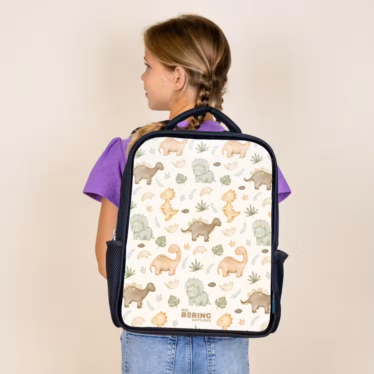 Dino patroon in pastelkleuren Rugzak - Zwart middel -sfeer5