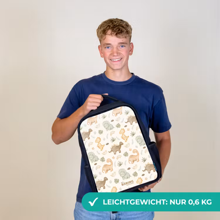 Dino patroon in pastelkleuren Rugzak - Zwart middel -sfeer7_DE