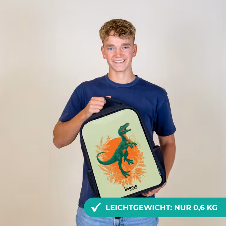 Dino - Natuur - Groen Rugzak - Zwart middel -sfeer7_DE