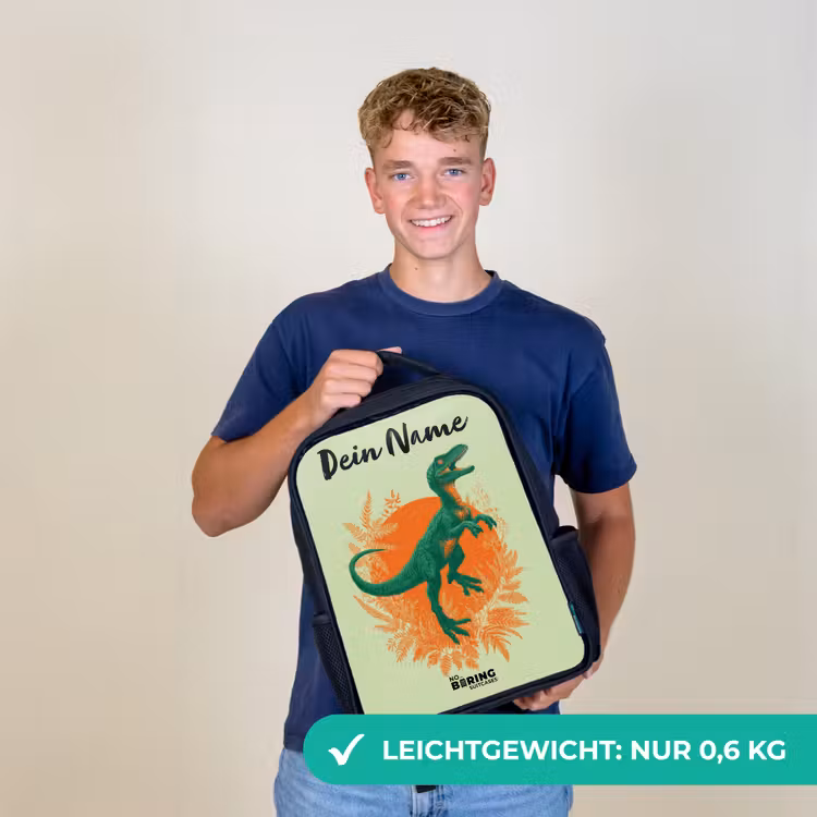 Dino - Natuur - Groen Rugzak - Zwart middel -sfeer7_DE