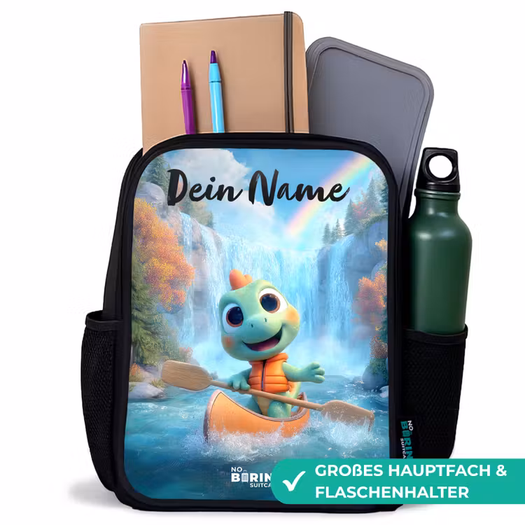 Dino - Natuur - Waterval Rugzak - Zwart middel -inhoud_DE