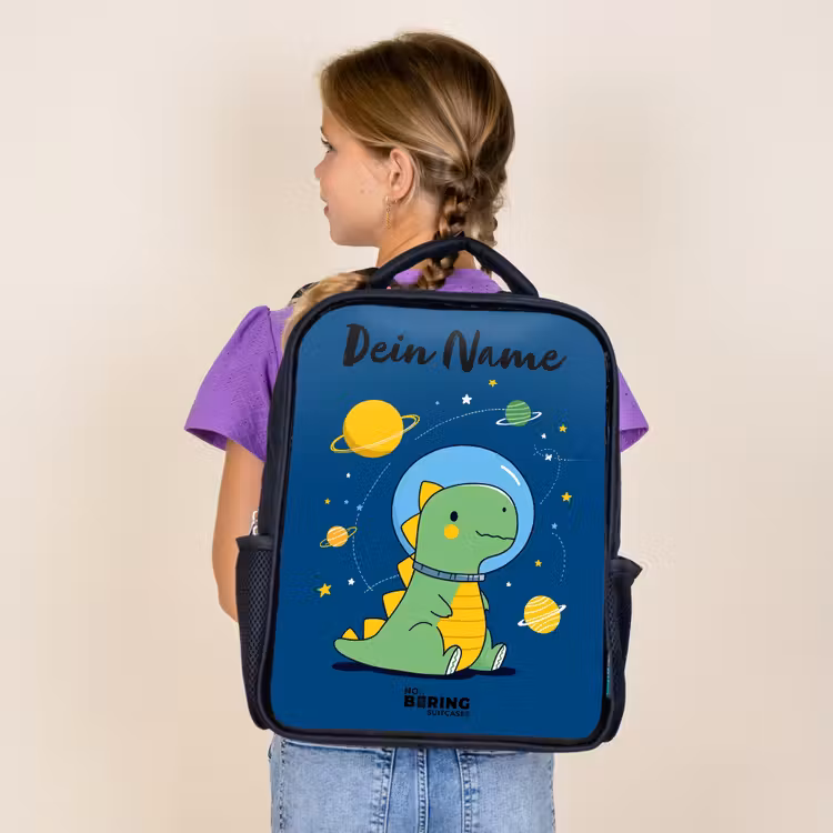 Dino - Planeet - Ster - Blauw Rugzak - Zwart middel -sfeer5