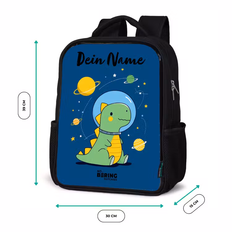 Dino - Planeet - Ster - Blauw Rugzak - Zwart middel -productfoto_formaten