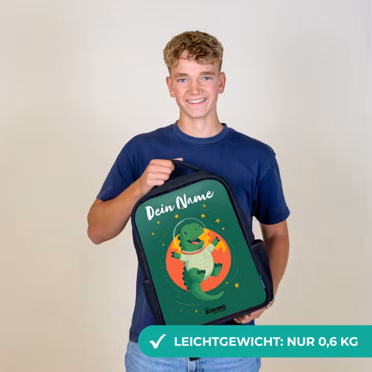 Dino - Planeet - Sterren - Groen Rugzak - Zwart middel -sfeer7_DE