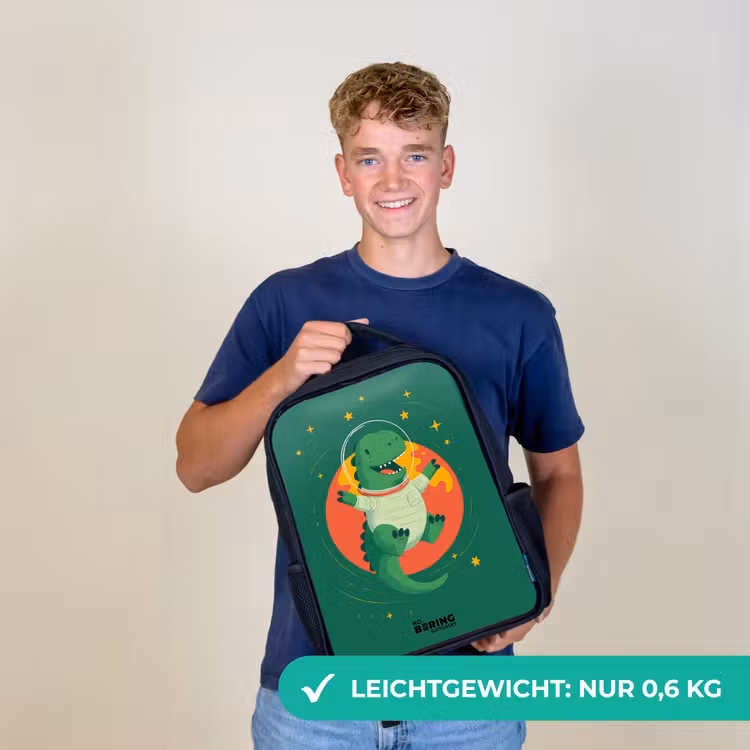Dino - Planeet - Sterren - Groen Rugzak - Zwart middel -sfeer7_DE