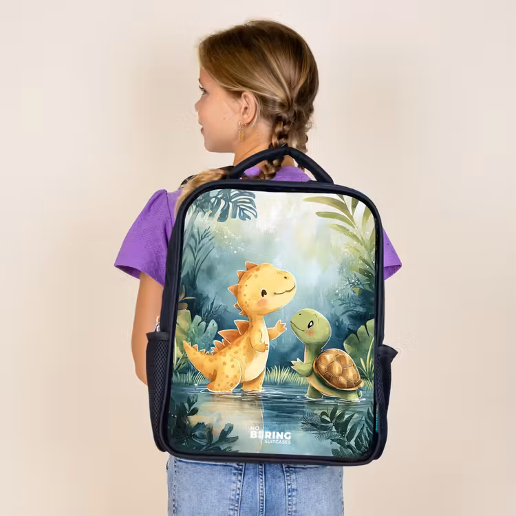 Dino - Schildpad - Jungle Rugzak - Zwart middel -sfeer5