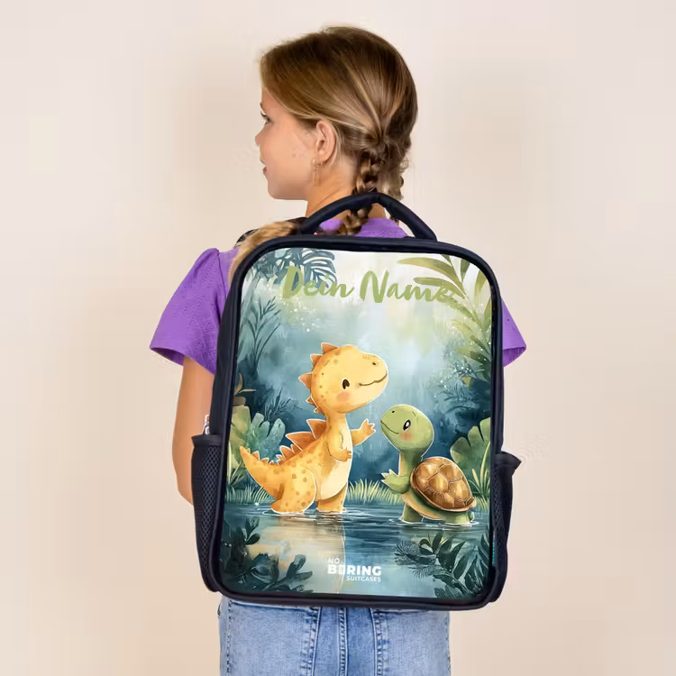 Dino - Schildpad - Jungle Rugzak - Zwart middel -sfeer5