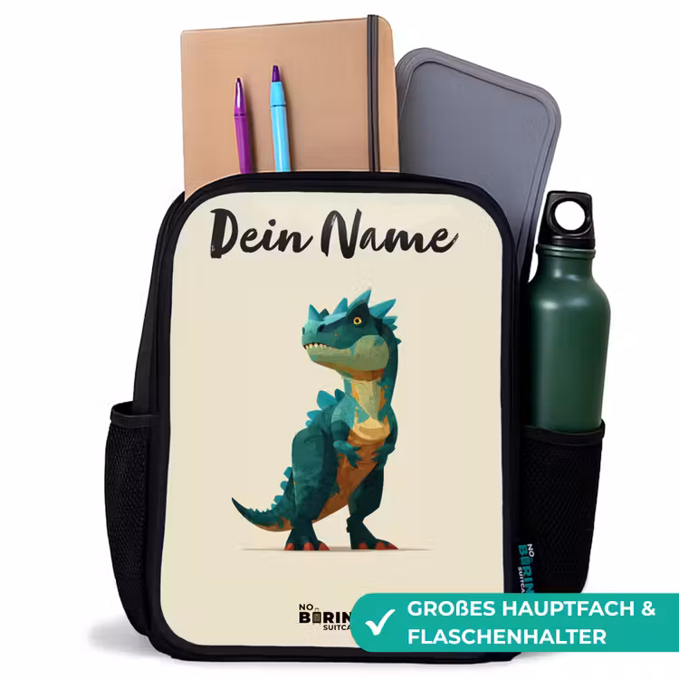 Dino - Dier - Groen Rugzak - Zwart middel -inhoud_DE