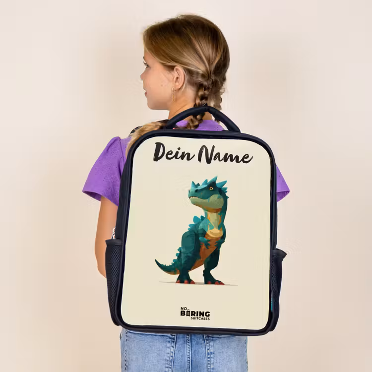 Dino - Dier - Groen Rugzak - Zwart middel -sfeer5