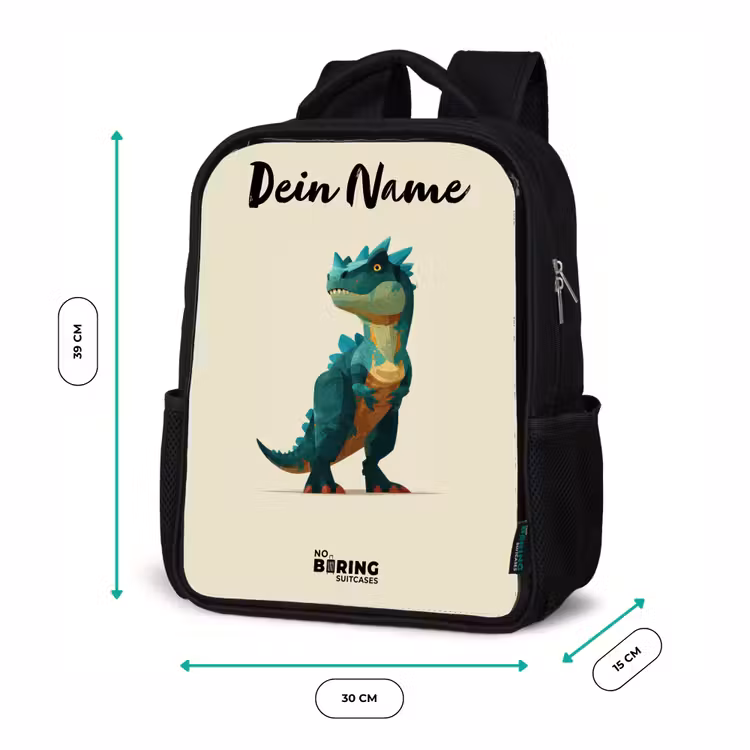 Dino - Dier - Groen Rugzak - Zwart middel -productfoto_formaten