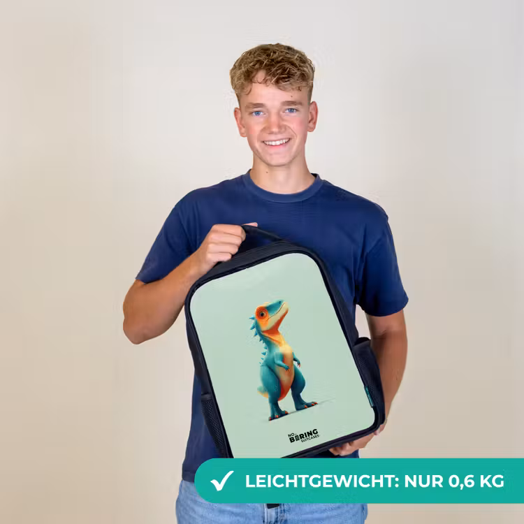 Dino - Dier - Groen - Oranje Rugzak - Zwart middel -sfeer7_DE