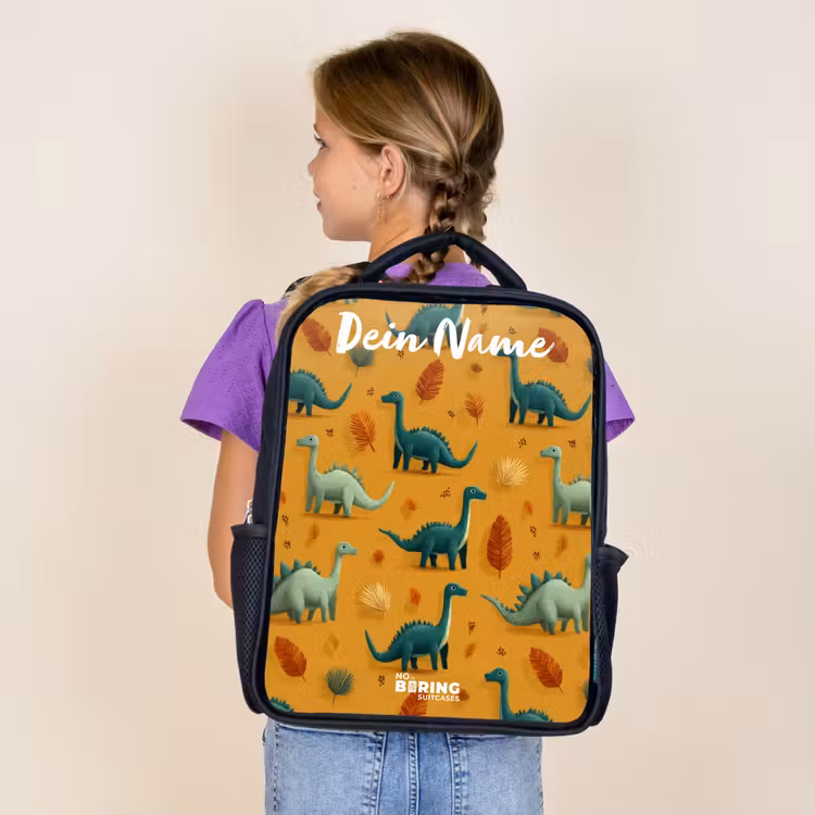 Dino - Dieren - Patroon Rugzak - Zwart middel -sfeer5