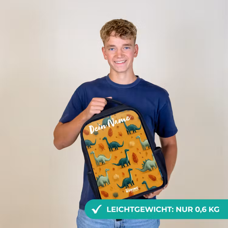 Dino - Dieren - Patroon Rugzak - Zwart middel -sfeer7_DE