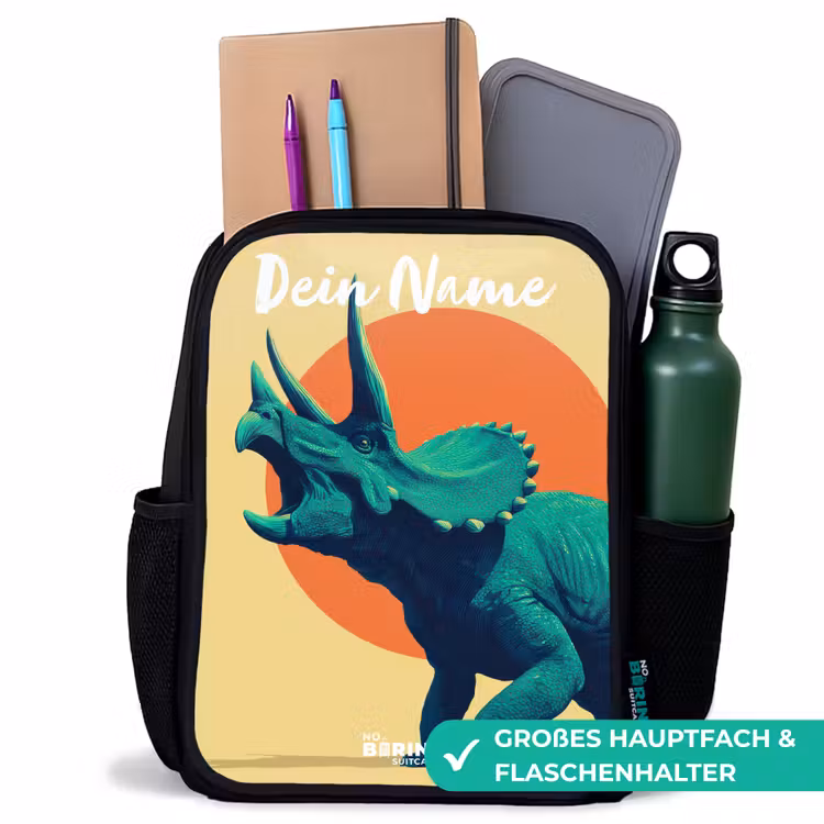 Dino - Triceratops - Dier Rugzak - Zwart middel -inhoud_DE