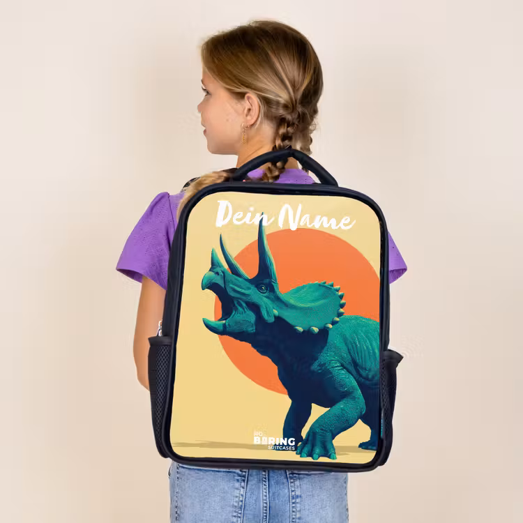 Dino - Triceratops - Dier Rugzak - Zwart middel -sfeer5