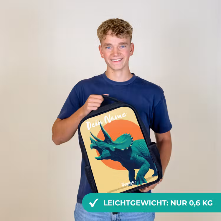 Dino - Triceratops - Dier Rugzak - Zwart middel -sfeer7_DE