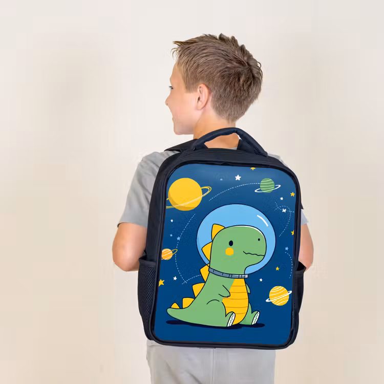 Dino - Ruimte - Planeten Rugzak - Zwart middel -sfeer2