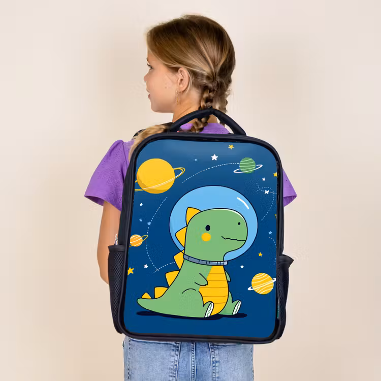 Dino - Ruimte - Planeten Rugzak - Zwart middel -sfeer5