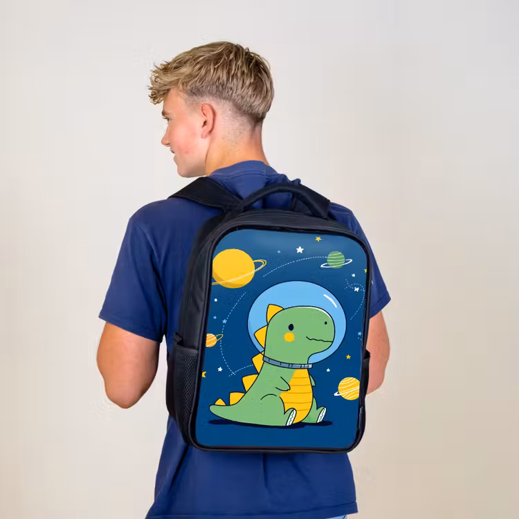 Dino - Ruimte - Planeten Rugzak - Zwart middel -sfeer8