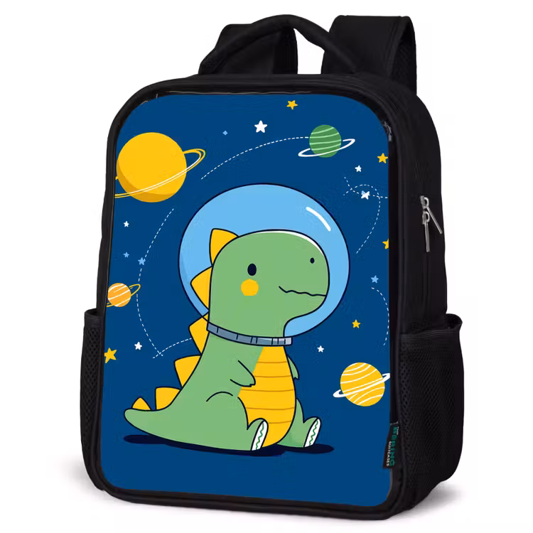 Dino - Ruimte - Planeten Rugzak - Zwart middel -schuin