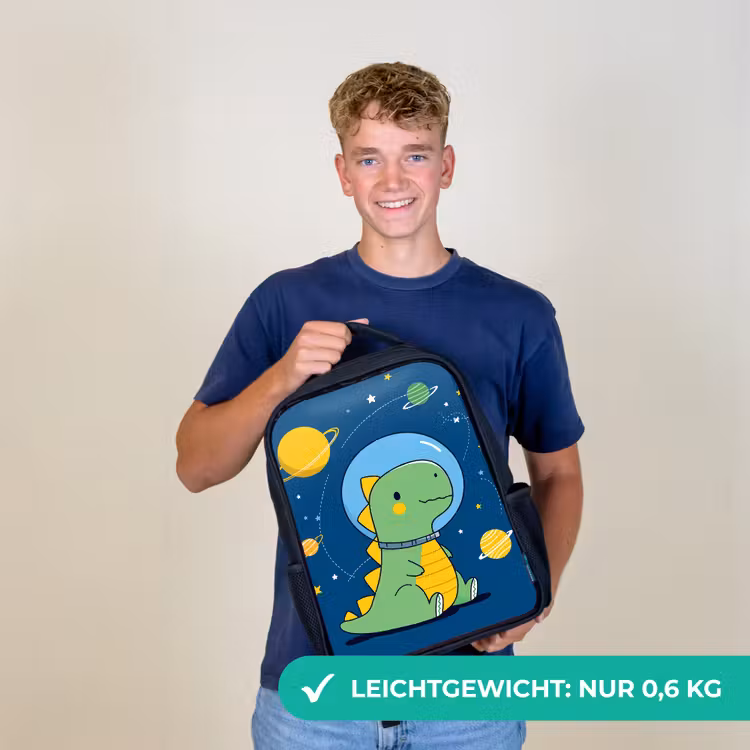 Dino - Ruimte - Planeten Rugzak - Zwart middel -sfeer7_DE