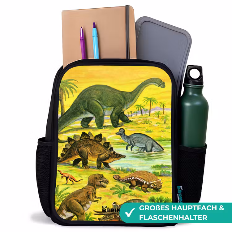 Dino's bij het water Rugzak - Zwart middel -inhoud_DE