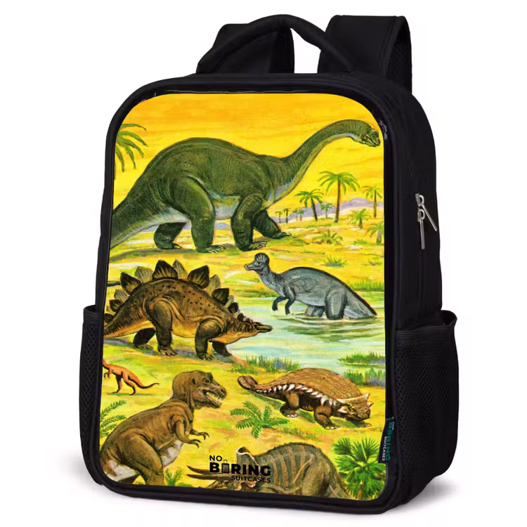 Dino's bij het water Rugzak - Zwart middel -schuin