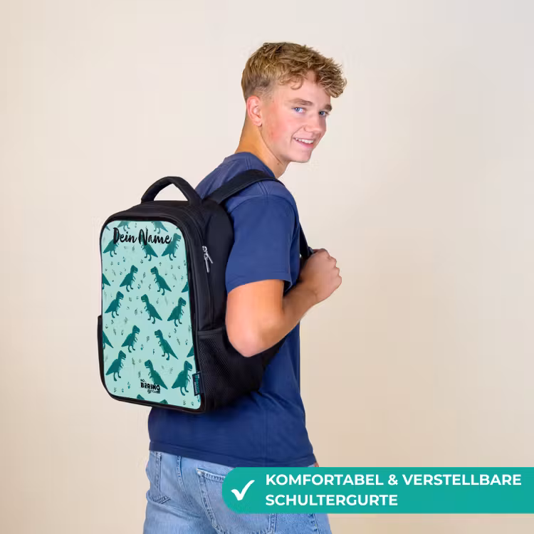 Dinos - Patroon - Groen Rugzak - Zwart middel -sfeer9_DE