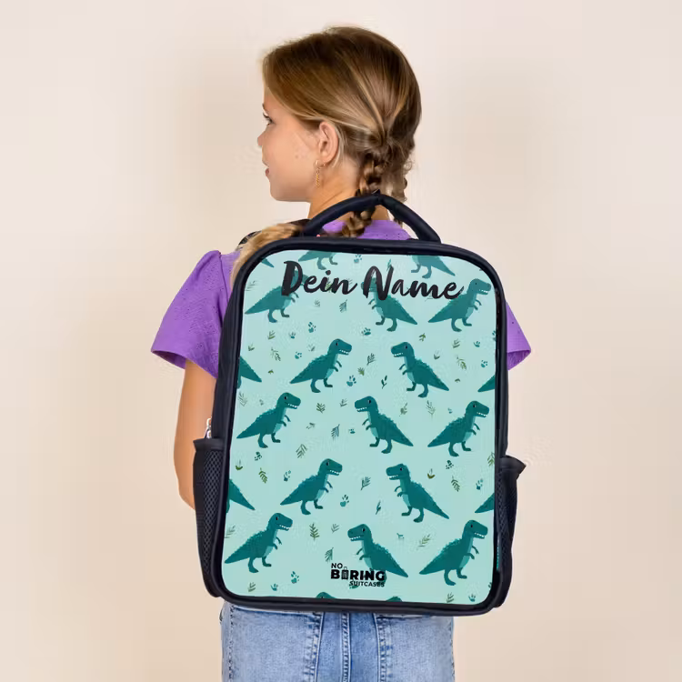 Dinos - Patroon - Groen Rugzak - Zwart middel -sfeer5