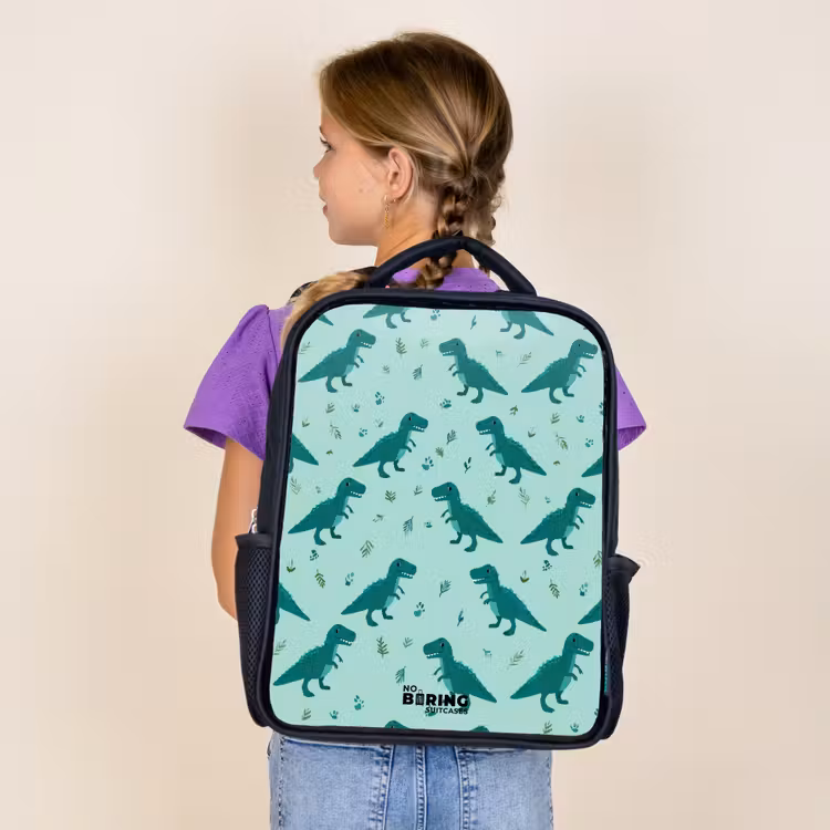 Dinos - Patroon - Groen Rugzak - Zwart middel -sfeer5