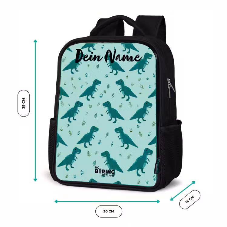 Dinos - Patroon - Groen Rugzak - Zwart middel -productfoto_formaten