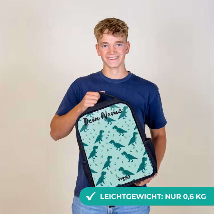 Dinos - Patroon - Groen Rugzak - Zwart middel -sfeer7_DE