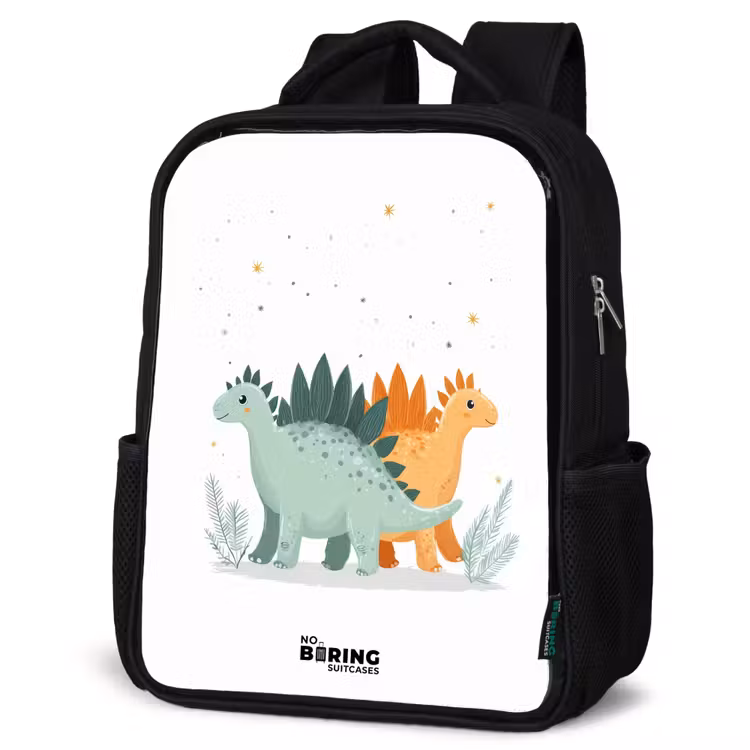 Dinos - Dieren - Sterren Rugzak - Zwart middel -schuin