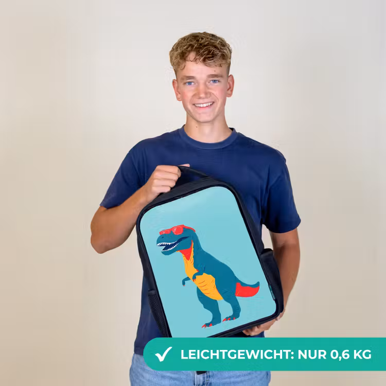 Dinosaurus - Blauw - Zonnebril Rugzak - Zwart middel -sfeer7_DE