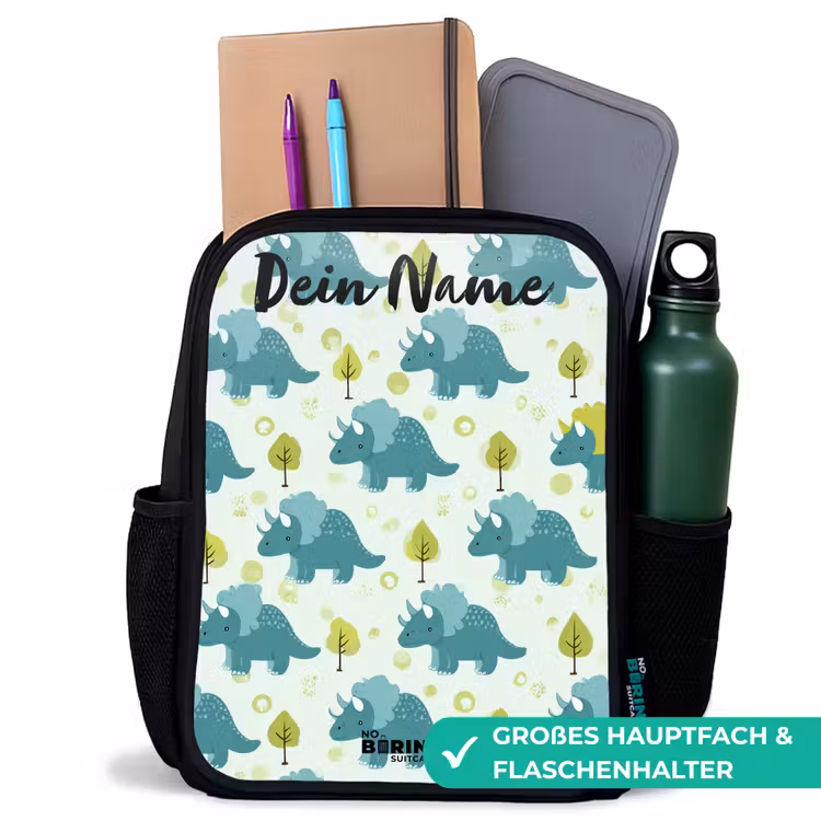 Dinos - Patroon - Natuur Rugzak - Zwart middel -inhoud_DE