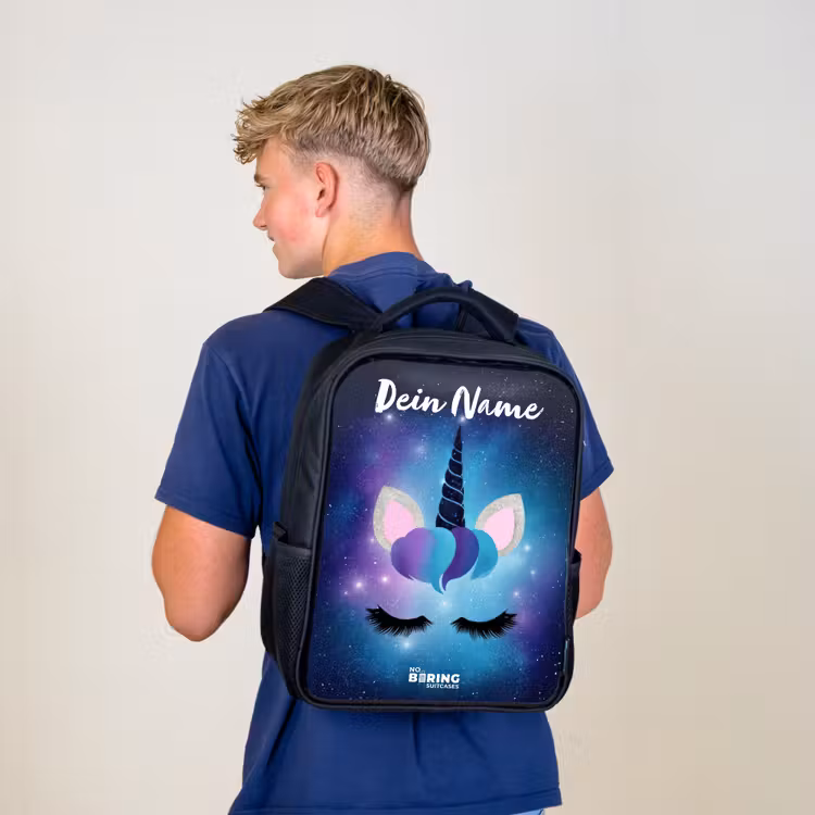 Eenhoorn - Sterren - Blauw Rugzak - Zwart middel -sfeer8