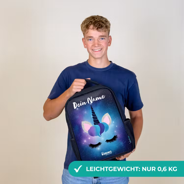 Eenhoorn - Sterren - Blauw Rugzak - Zwart middel -sfeer7_DE