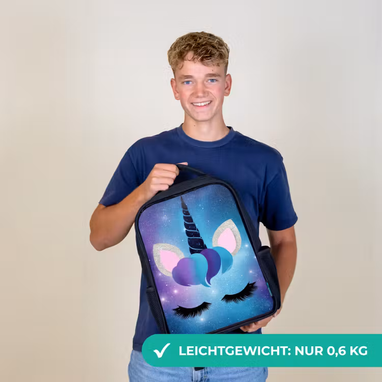 Eenhoorn - Sterren - Magisch - Blauw Rugzak - Zwart middel -sfeer7_DE