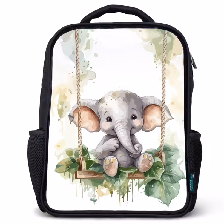 Olifant - Dier - Kinderen - Jungle Rugzak - Zwart middel -3d