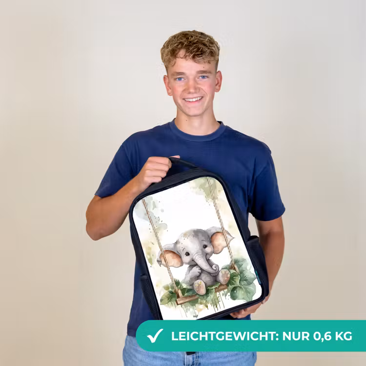 Olifant - Dier - Kinderen - Jungle Rugzak - Zwart middel -sfeer7_DE