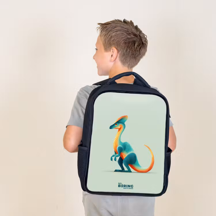 Elegante dino met kam Rugzak - Zwart middel -sfeer2
