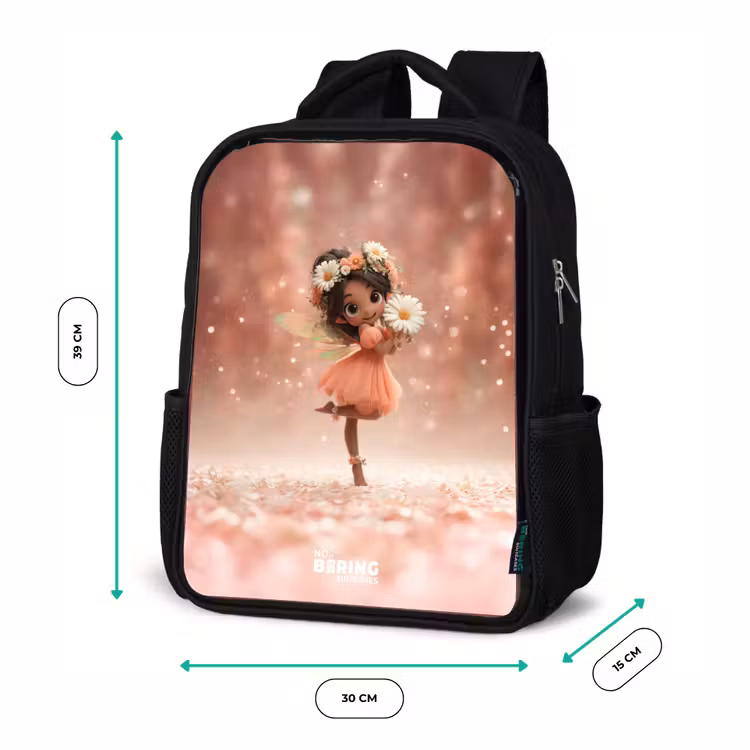 Fee met madeliefjes Rugzak - Zwart middel -productfoto_formaten