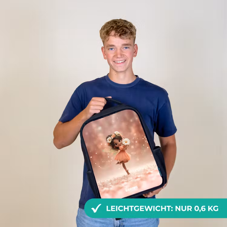 Fee met madeliefjes Rugzak - Zwart middel -sfeer7_DE