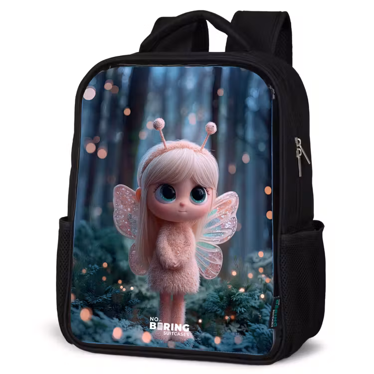 Fairy - Bos - Glitters Rugzak - Zwart middel -schuin