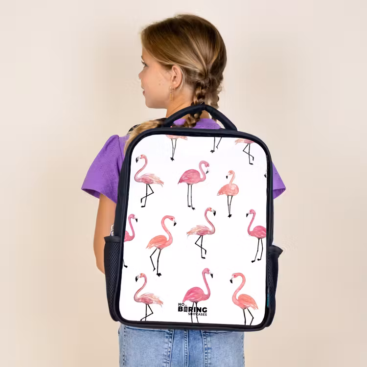 Flamingo feestje Rugzak - Zwart middel -sfeer5