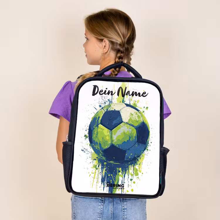 Voetbalvibes - Verf - Groen - Blauw Rugzak - Zwart middel -sfeer5