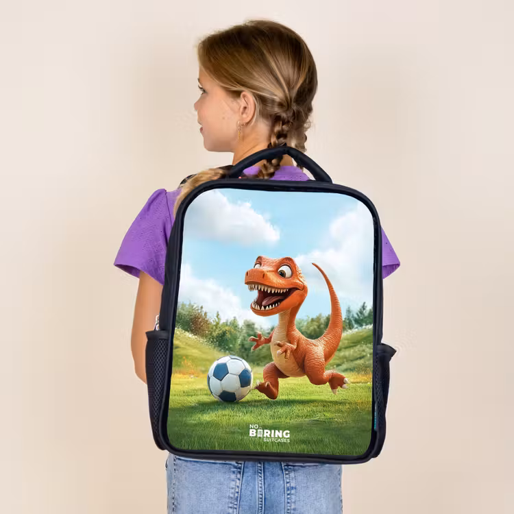 Voetbal - Dino - Sport Rugzak - Zwart middel -sfeer5