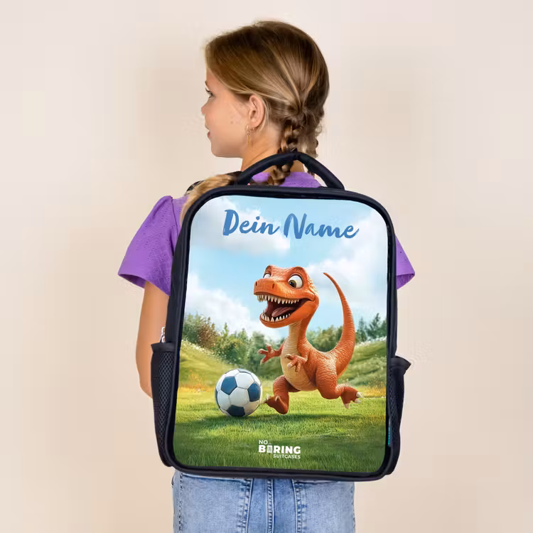 Voetbal - Dino - Sport Rugzak - Zwart middel -sfeer5